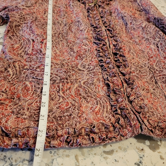 J. Bee Paisley Jacquard Full Zip Jacket‎ Women’s PL - Picture 9 of 11